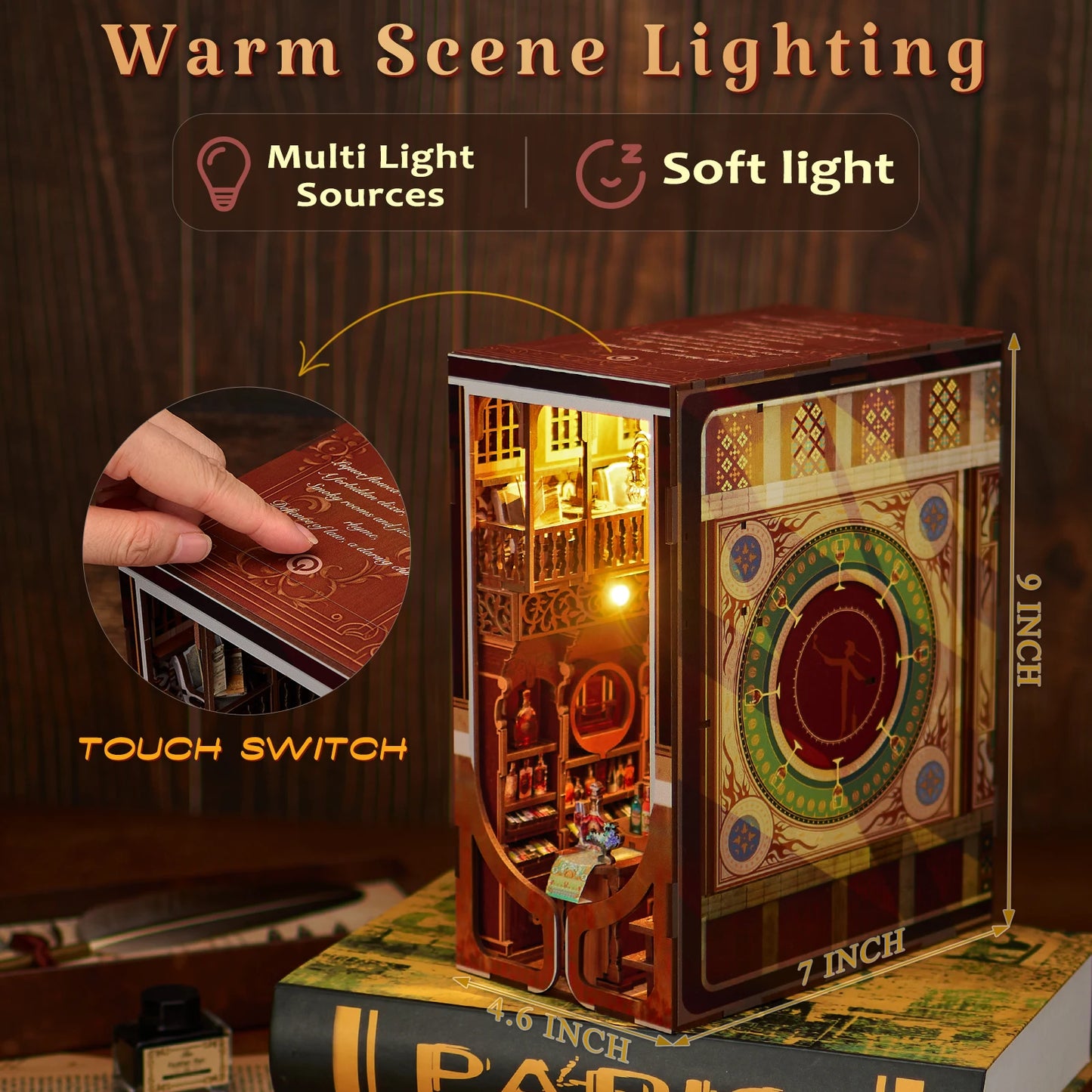 Minicity Miniature DIY Dollhouse with LED Night Light Use As Birthday Gifts Dollhouse-Roaring Twenties Speakeasy