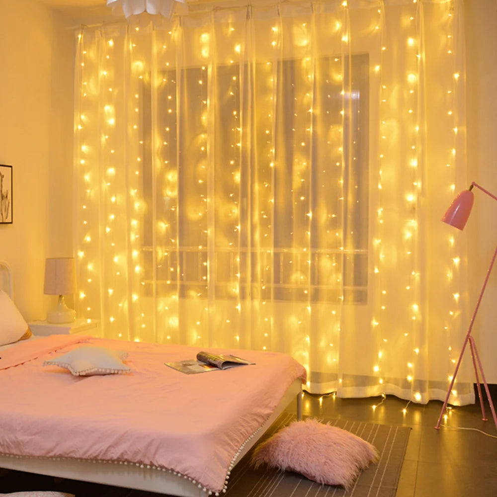 Christmas Curtain Light Garland Festoon Merry Christmas Decor For Home Christmas Ornament Xmas Gifts Navidad 2022 New Year 2023