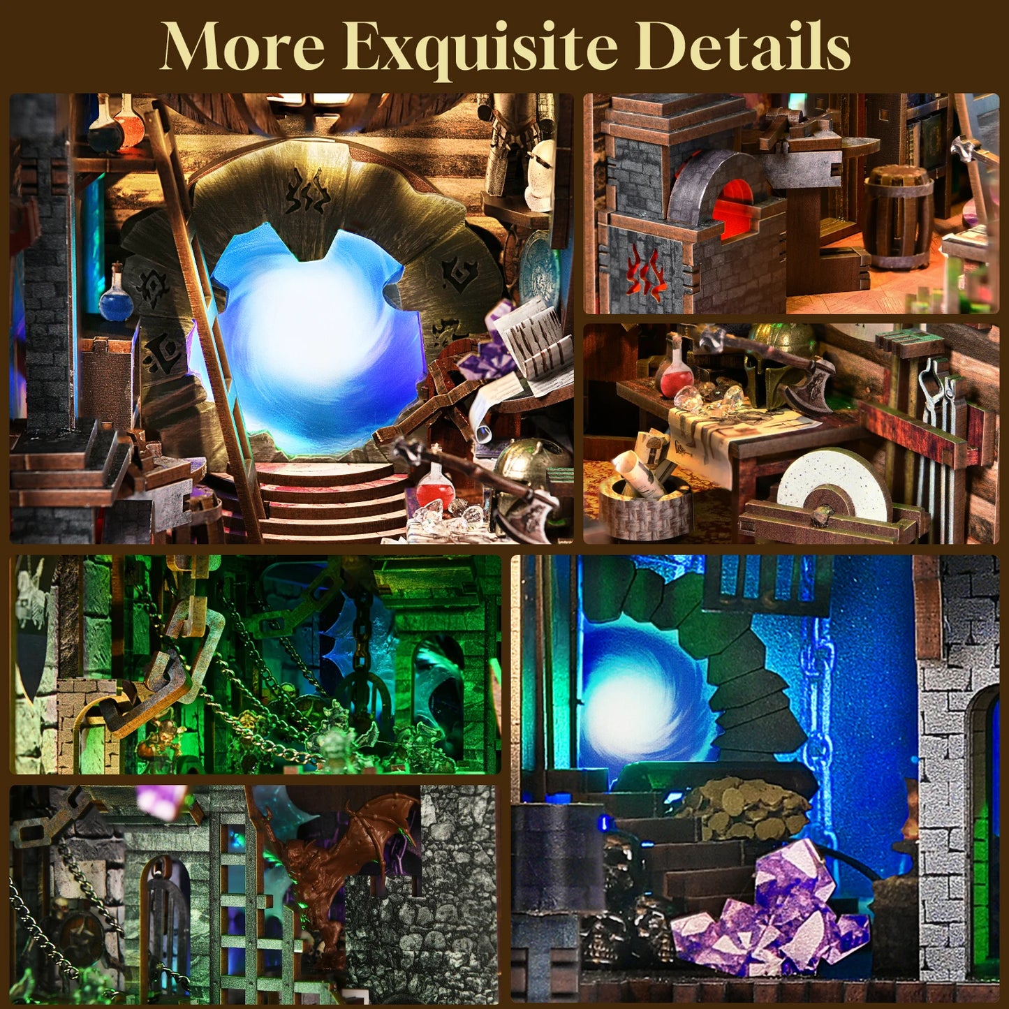 Minicity  Wooden Book Nook Blade and Magic Diy Craft Kit Miniature House Kit Diy Book Nook Kit 3d Puzzles for Adults