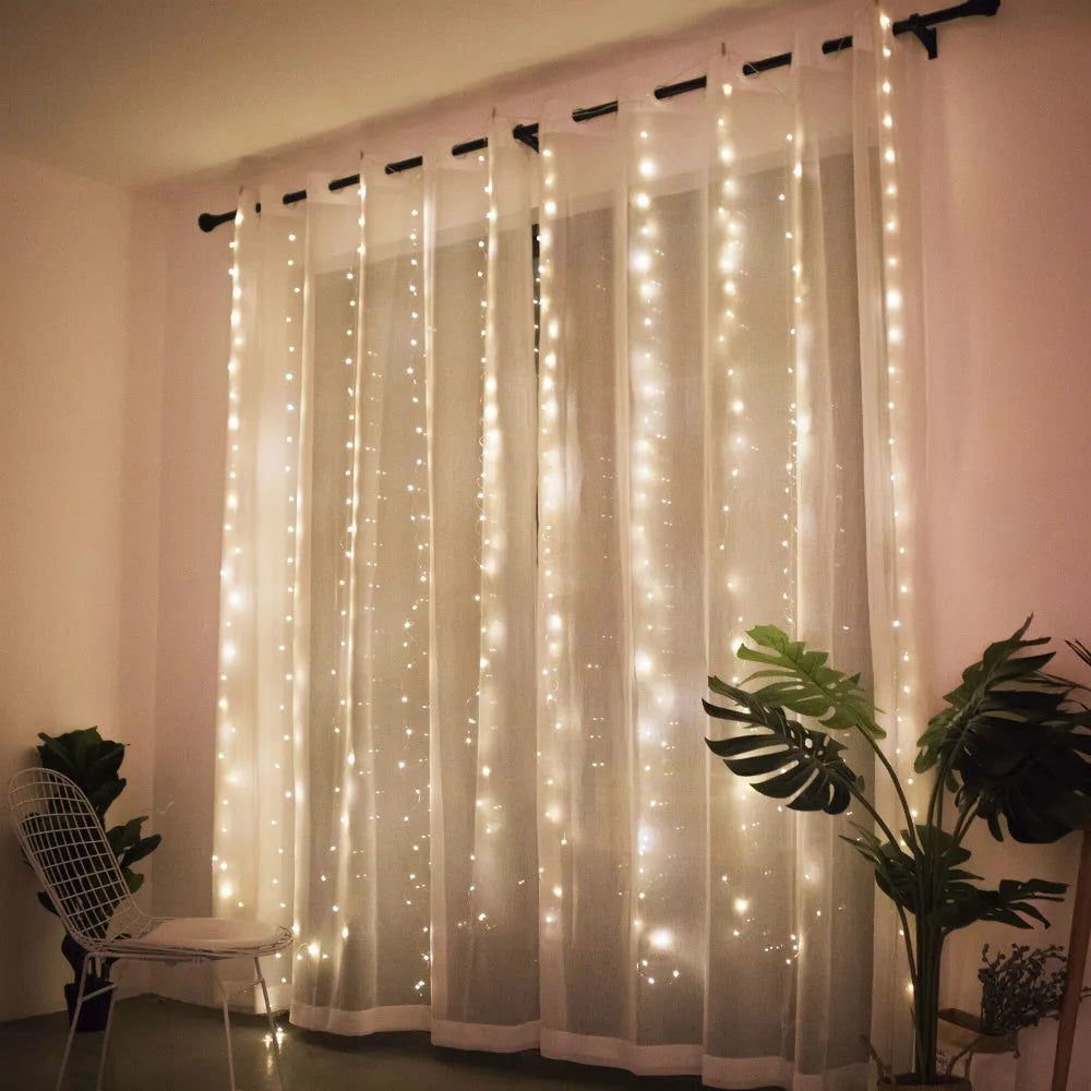 Christmas Curtain Light Garland Festoon Merry Christmas Decor For Home Christmas Ornament Xmas Gifts Navidad 2022 New Year 2023