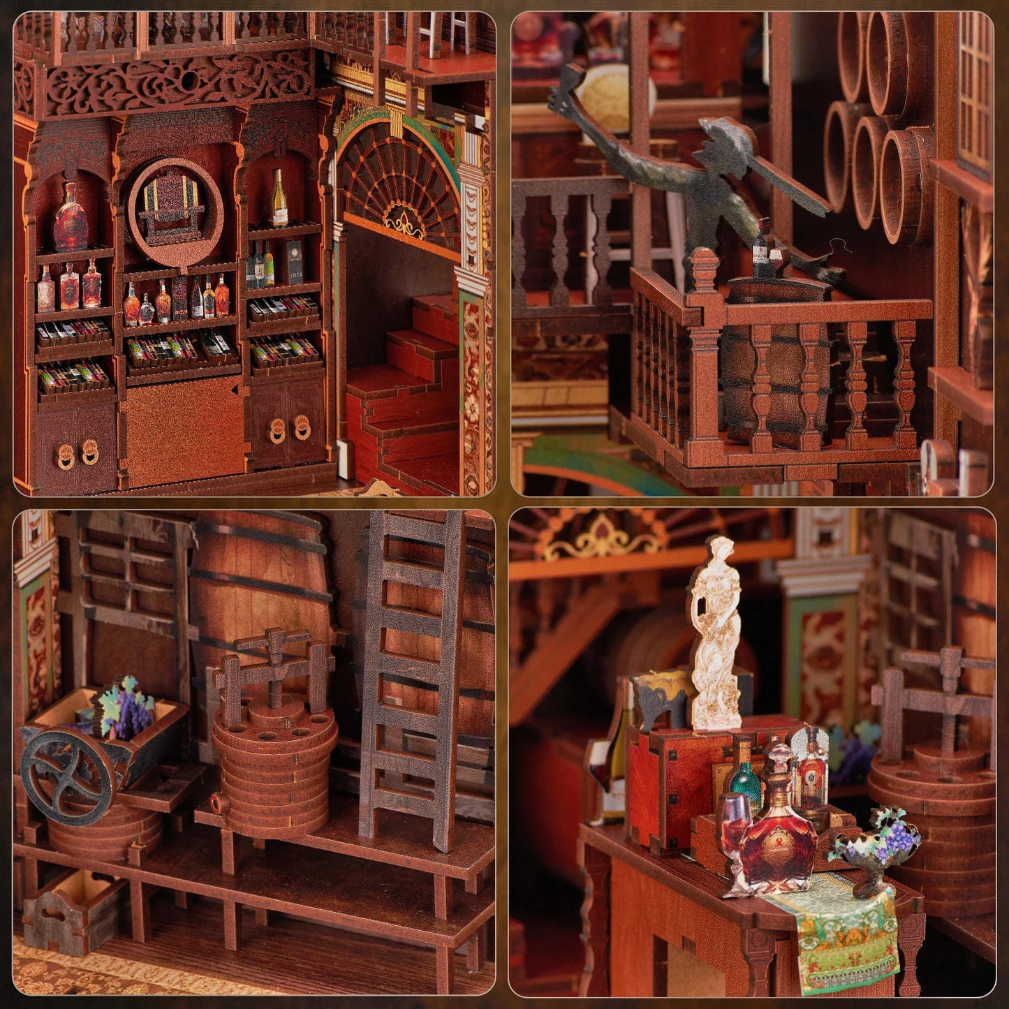 Minicity Miniature DIY Dollhouse with LED Night Light Use As Birthday Gifts Dollhouse-Roaring Twenties Speakeasy