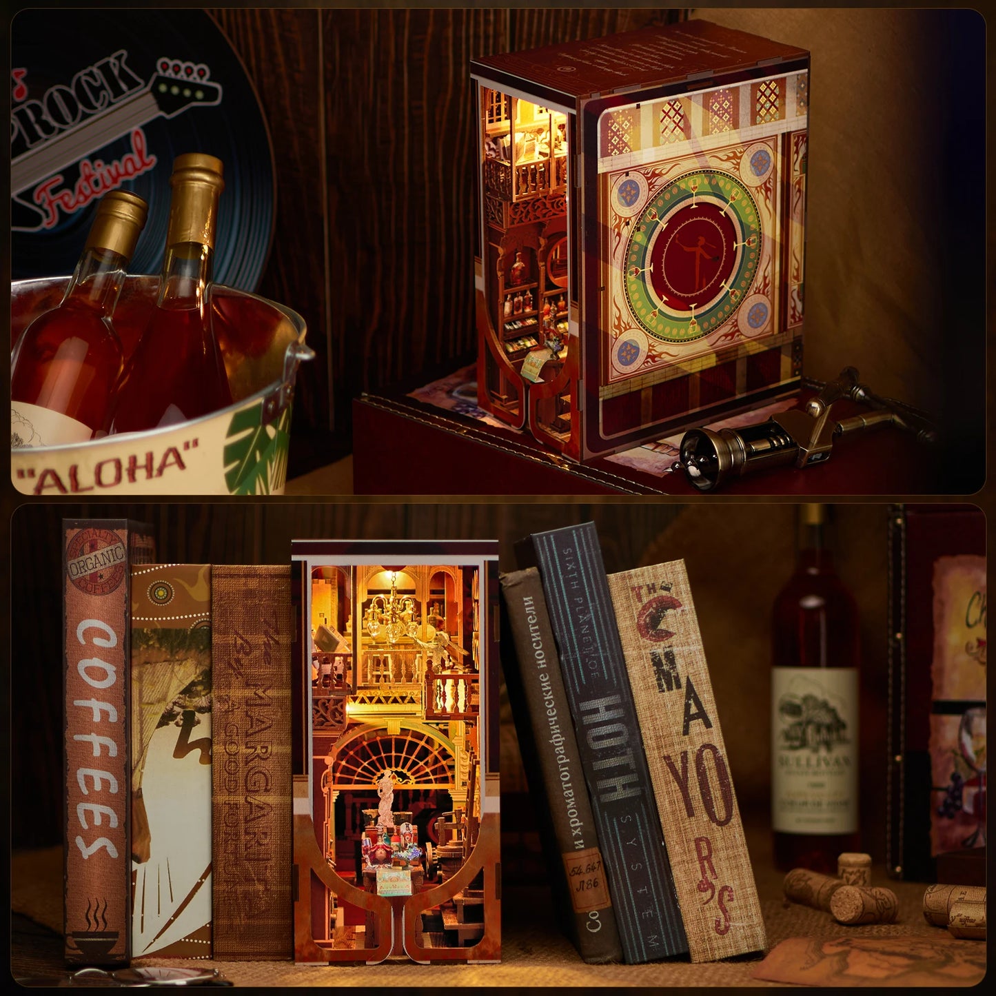 Minicity Miniature DIY Dollhouse with LED Night Light Use As Birthday Gifts Dollhouse-Roaring Twenties Speakeasy