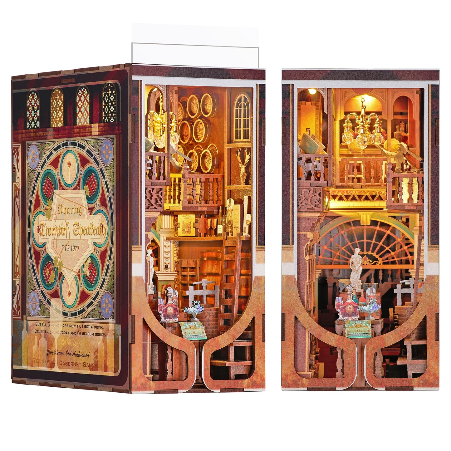 Minicity Miniature DIY Dollhouse with LED Night Light Use As Birthday Gifts Dollhouse-Roaring Twenties Speakeasy