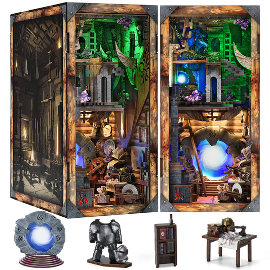 Minicity  Wooden Book Nook Blade and Magic Diy Craft Kit Miniature House Kit Diy Book Nook Kit 3d Puzzles for Adults