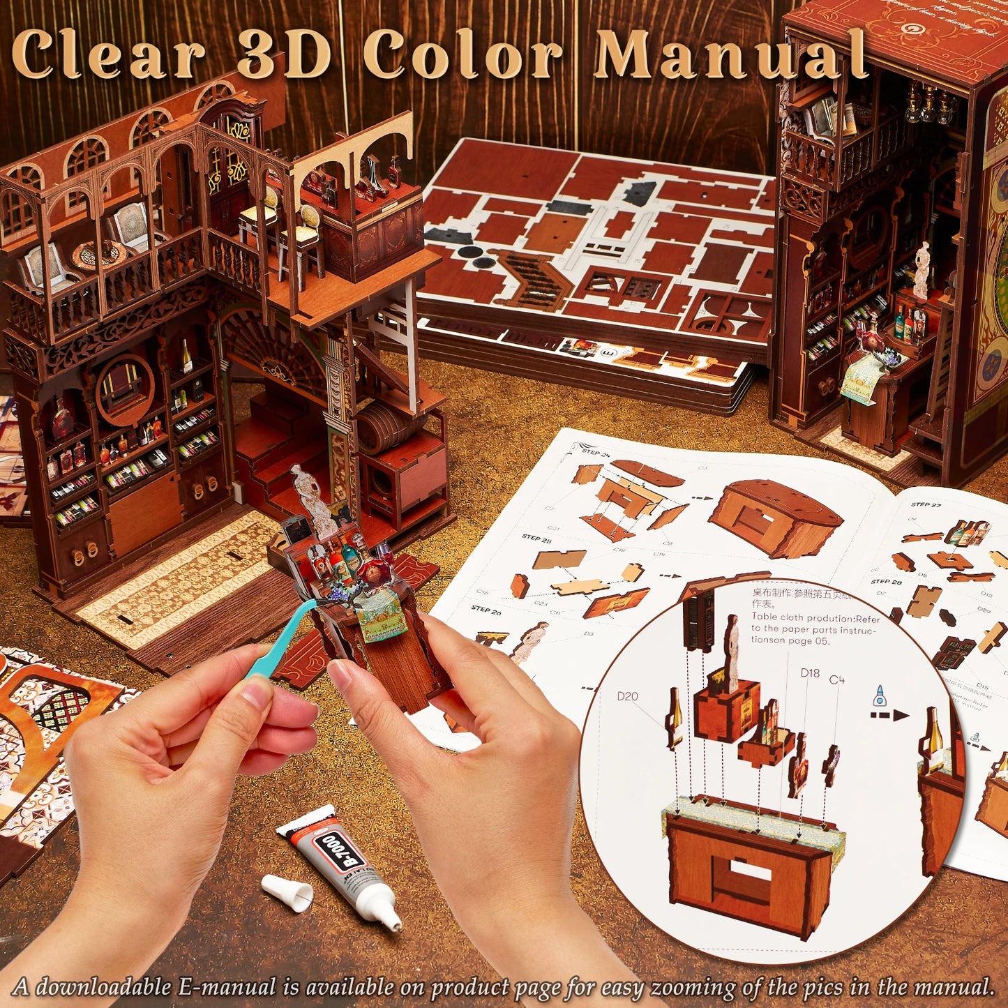 Minicity Miniature DIY Dollhouse with LED Night Light Use As Birthday Gifts Dollhouse-Roaring Twenties Speakeasy