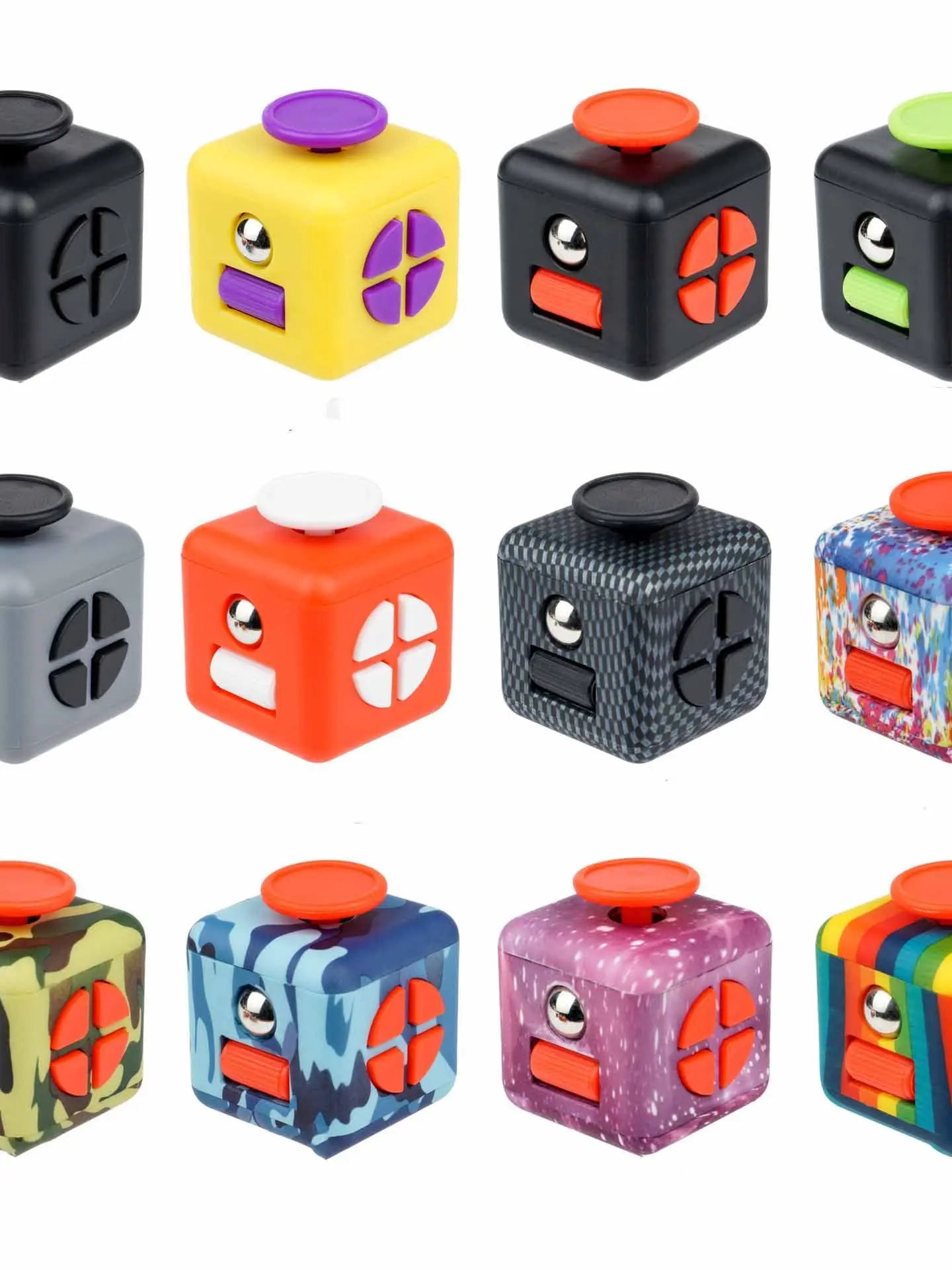 Solid Color Stress Relief Fidget Dice Anxiety Decompression Toy for Adults Kids Autism ADHD Sensory Focus Anti Stress Cube