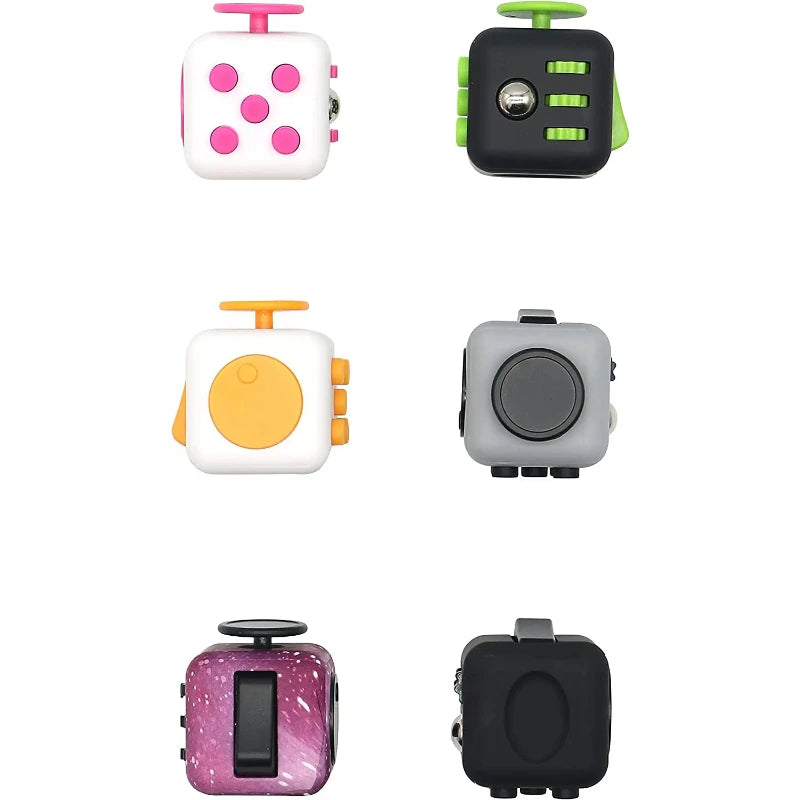 Solid Color Stress Relief Fidget Dice Anxiety Decompression Toy for Adults Kids Autism ADHD Sensory Focus Anti Stress Cube