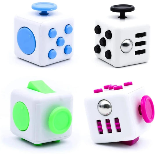 Solid Color Stress Relief Fidget Dice Anxiety Decompression Toy for Adults Kids Autism ADHD Sensory Focus Anti Stress Cube