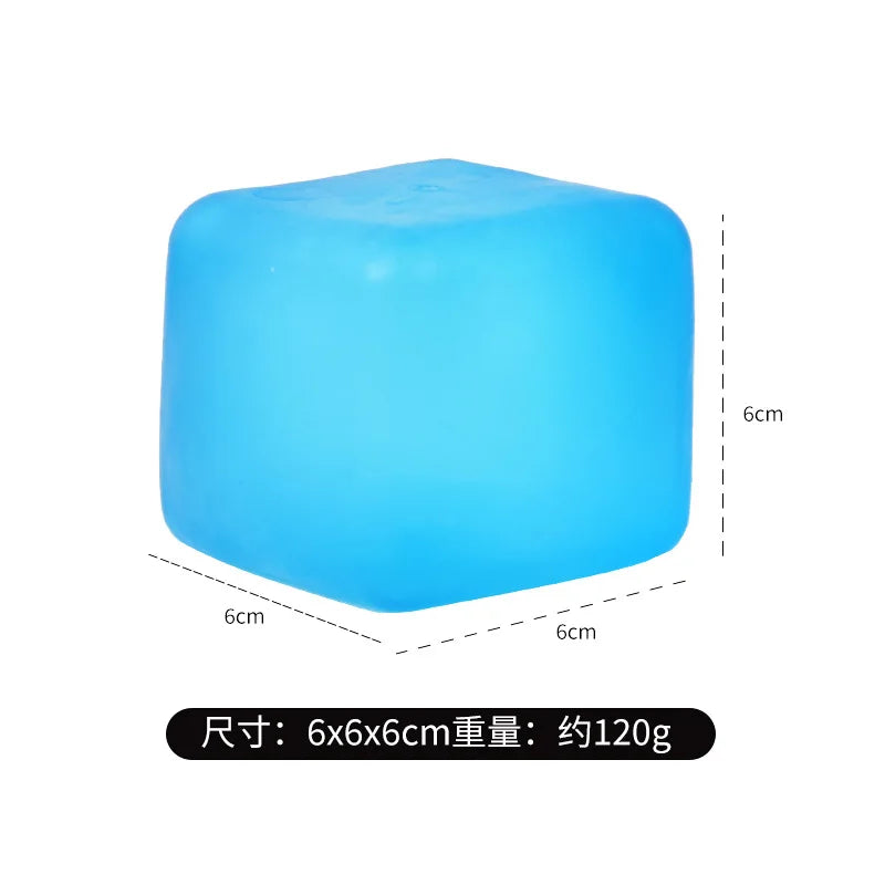 Frosted Ice Cube Shaped Fidget Toy Square Stress Relief Ball Squishy Squeeze Toys for Anxiety ADHD Stress Relief Gift for Adults