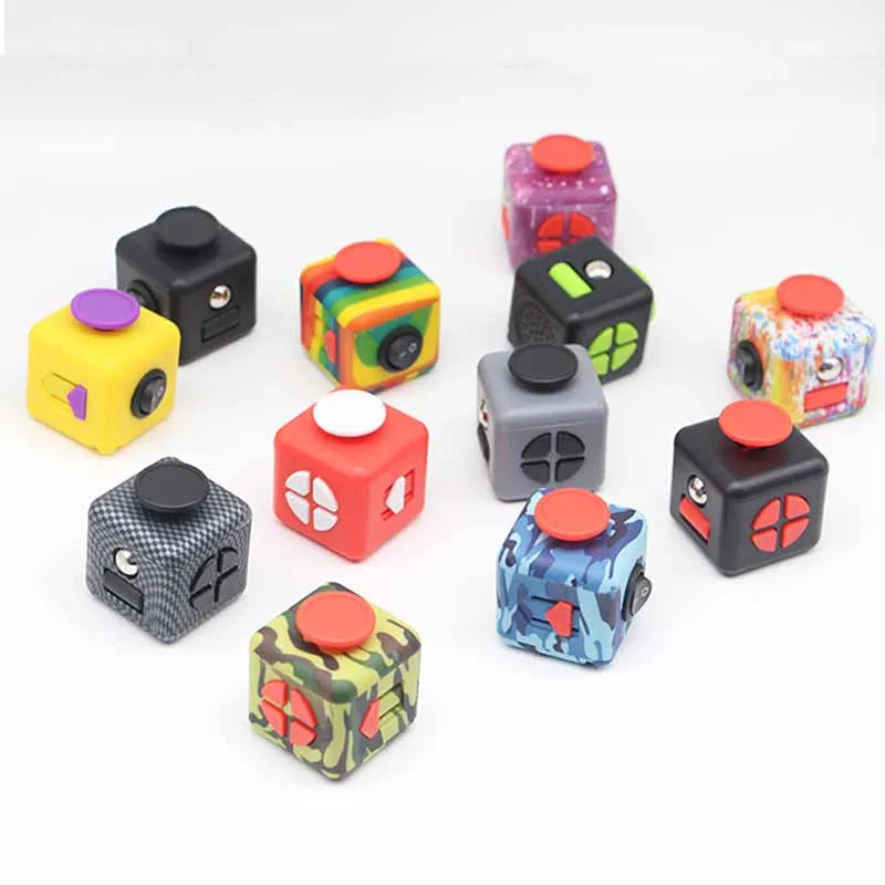Solid Color Stress Relief Fidget Dice Anxiety Decompression Toy for Adults Kids Autism ADHD Sensory Focus Anti Stress Cube