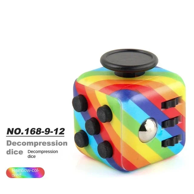 Solid Color Stress Relief Fidget Dice Anxiety Decompression Toy for Adults Kids Autism ADHD Sensory Focus Anti Stress Cube