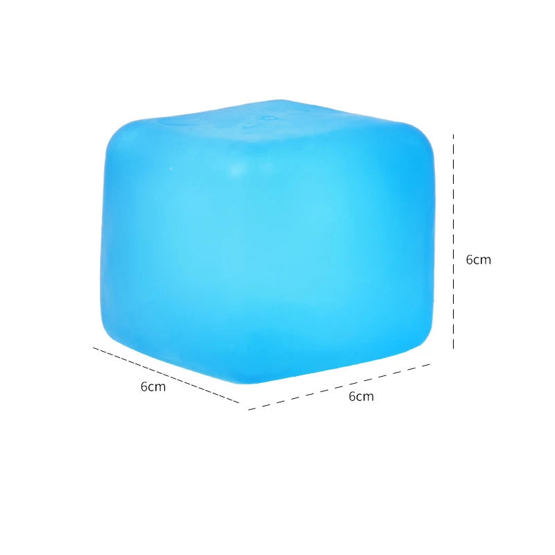 Frosted Ice Cube Shaped Fidget Toy Square Stress Relief Ball Squishy Squeeze Toys for Anxiety ADHD Stress Relief Gift for Adults