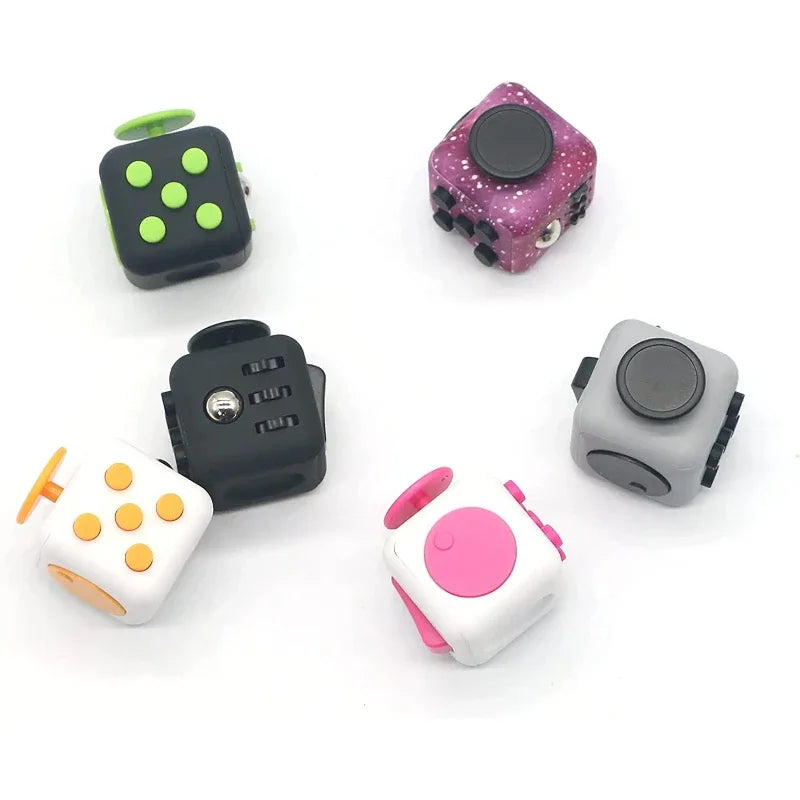 Solid Color Stress Relief Fidget Dice Anxiety Decompression Toy for Adults Kids Autism ADHD Sensory Focus Anti Stress Cube