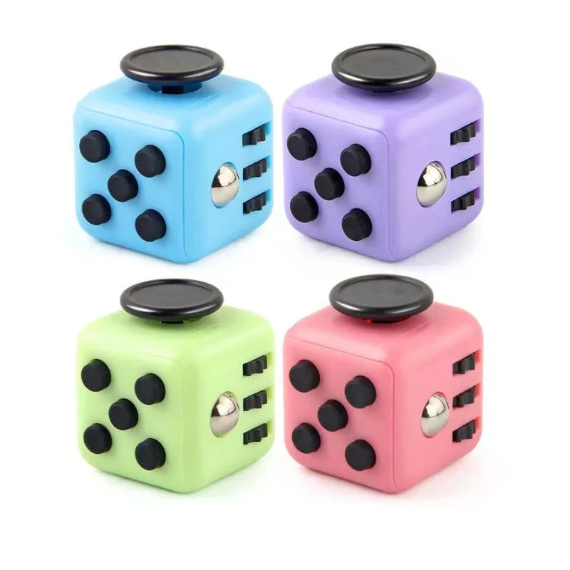 Solid Color Stress Relief Fidget Dice Anxiety Decompression Toy for Adults Kids Autism ADHD Sensory Focus Anti Stress Cube